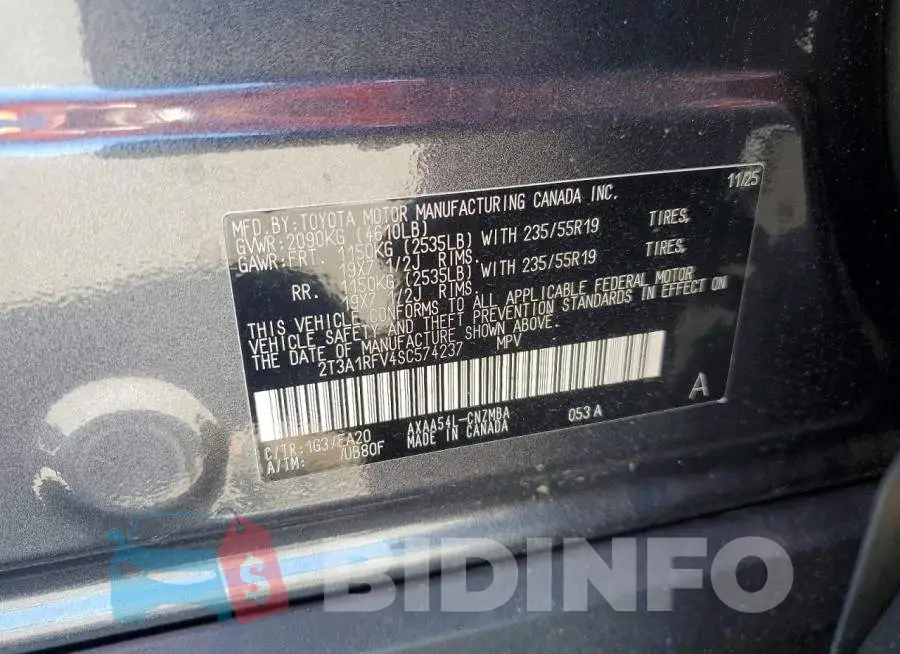 2T3A1RFV4SC574237 Photo# 12