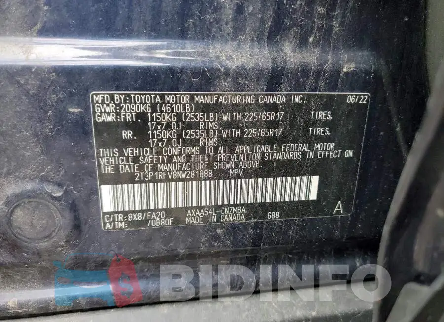 2T3P1RFV8NW281888 Photo# 14