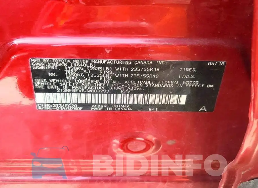 2T3RFREV6JW803293 Photo# 13