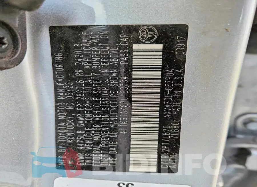 4T1K61AK8PU163734 Photo# 12
