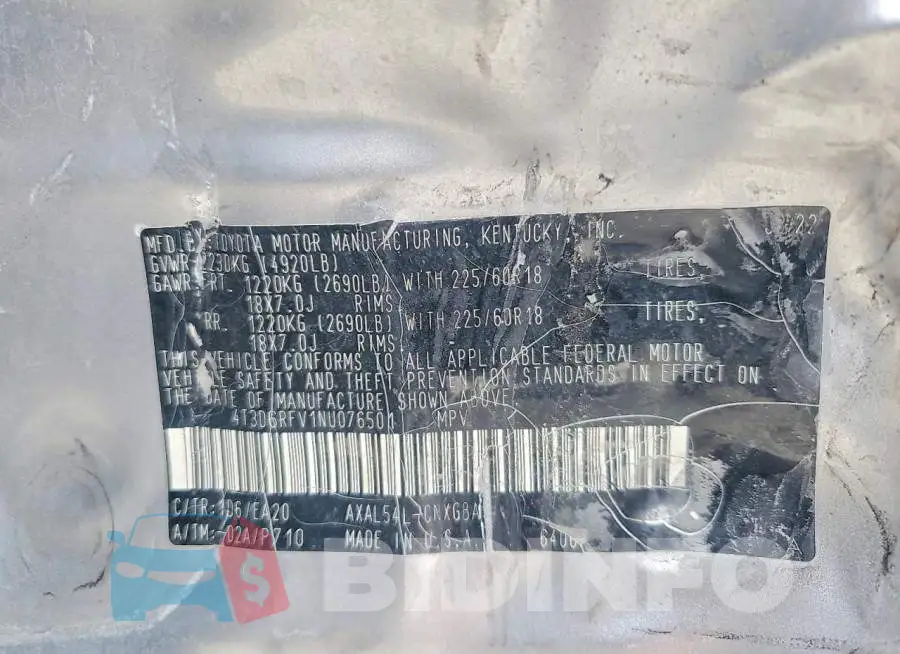 4T3D6RFV1NU076501 Photo# 13