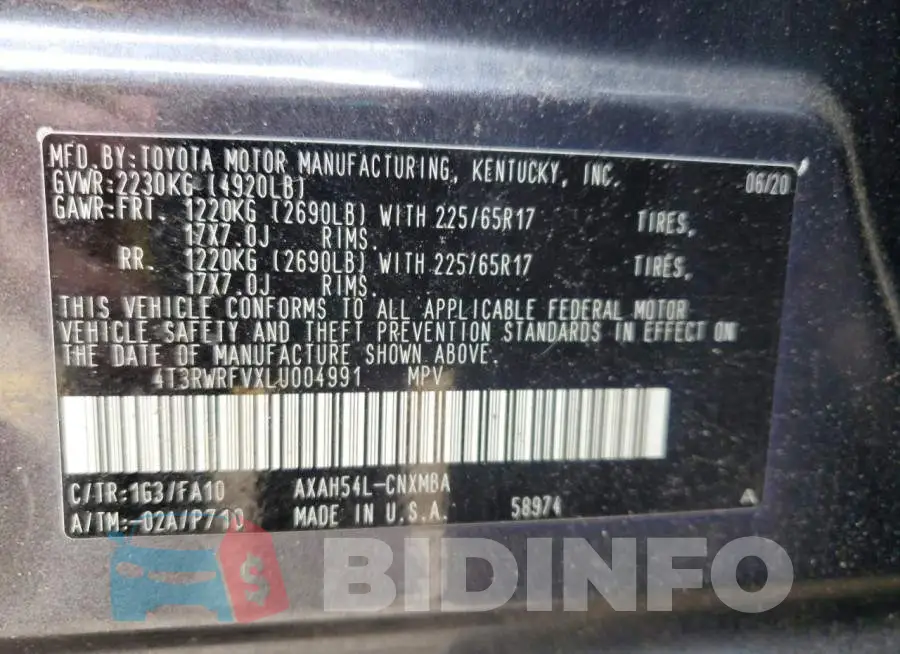 4T3RWRFVXLU004991 Photo# 13