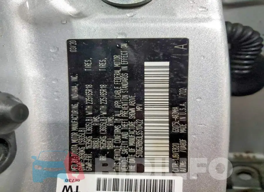 5TDGZRBH3LS510422 Photo# 12