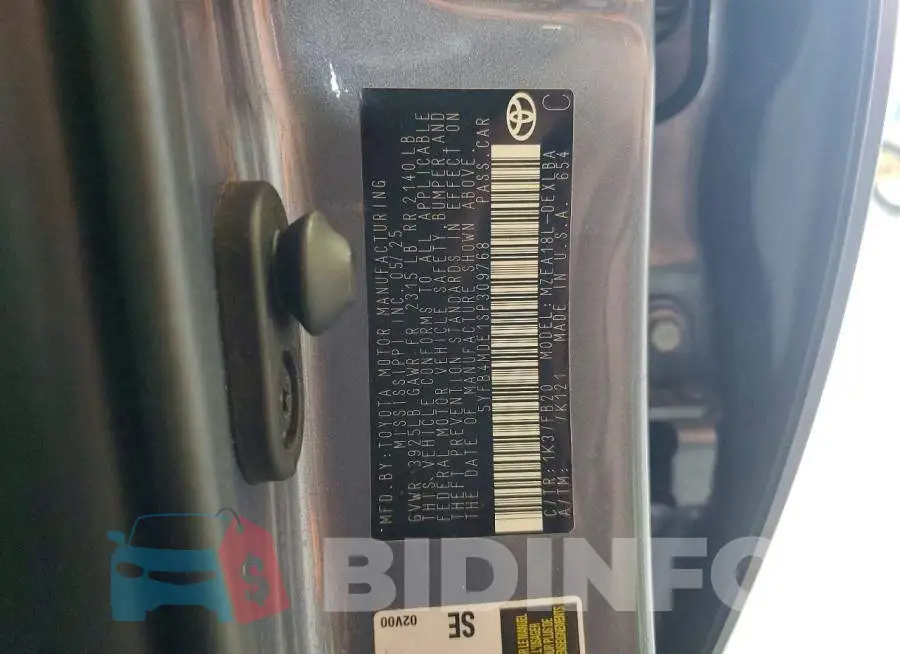 5YFB4MDE1SP309768 Photo# 13