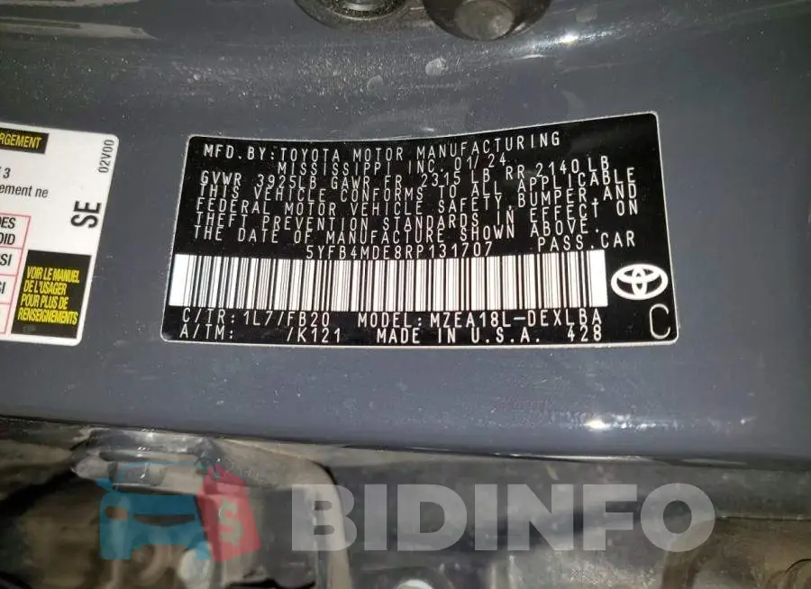5YFB4MDE8RP131707 Photo# 12