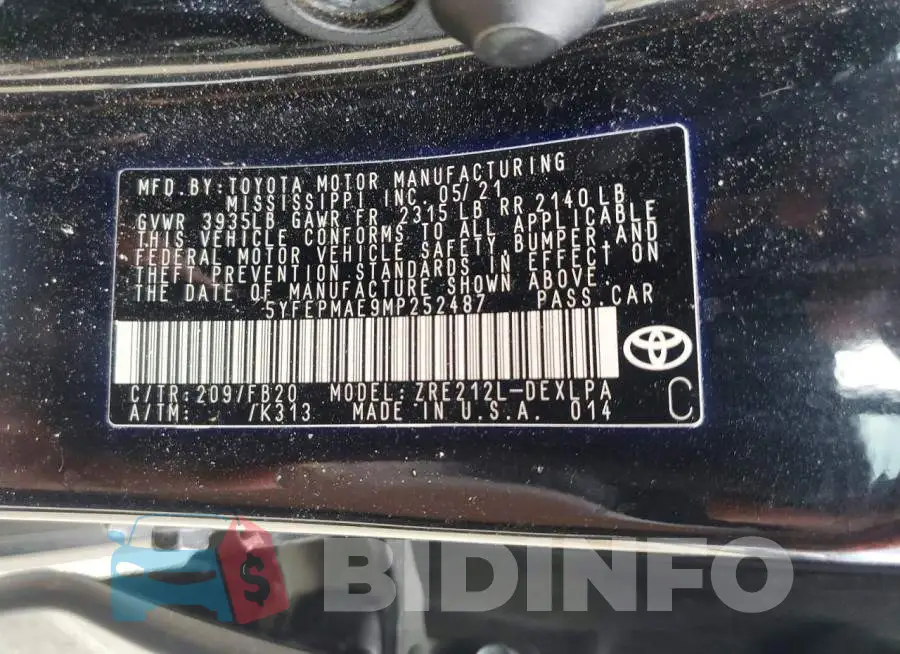 5YFEPMAE9MP252487 Photo# 12