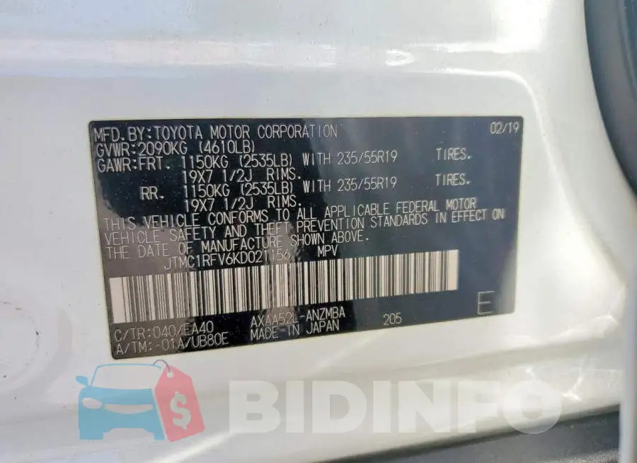 JTMC1RFV6KD021156 Photo# 13