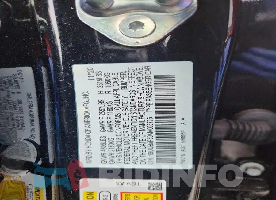 19UUB5F60MA005706 Photo# 13