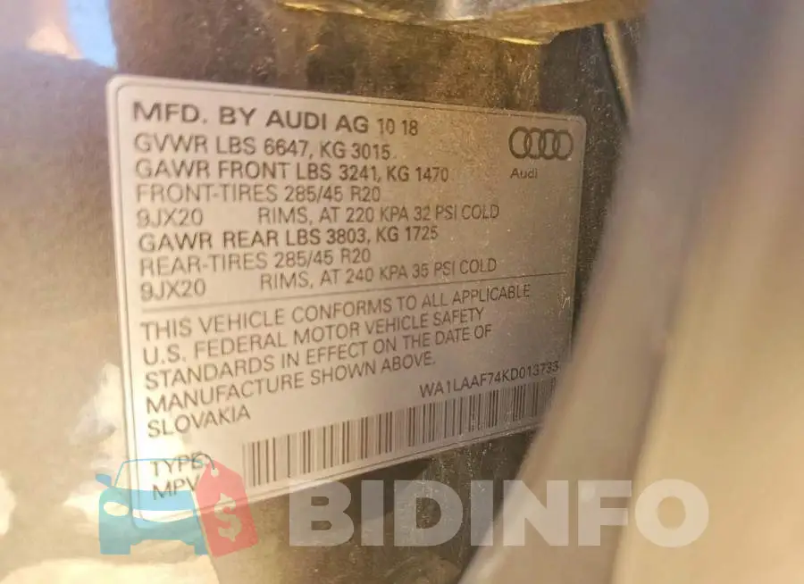 WA1LAAF74KD013733 Photo# 13