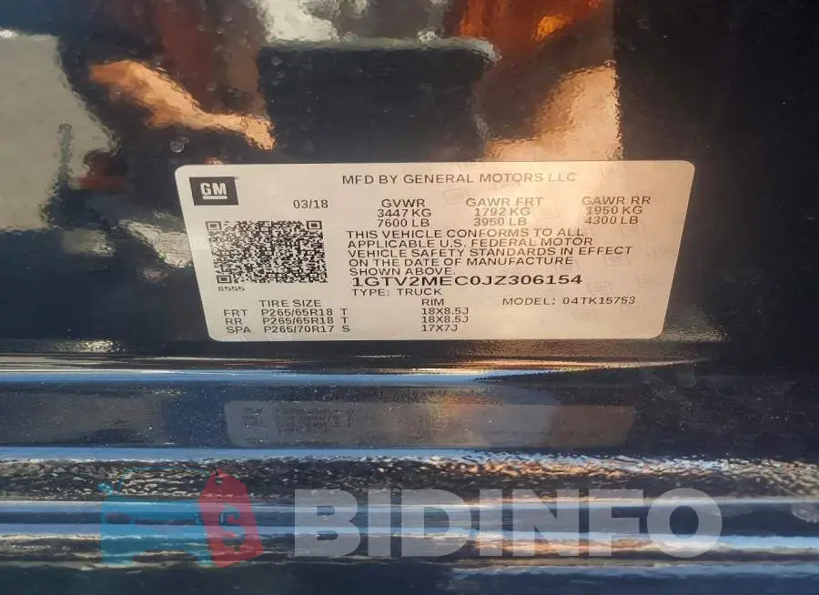 1GTV2MEC0JZ306154 Photo# 12