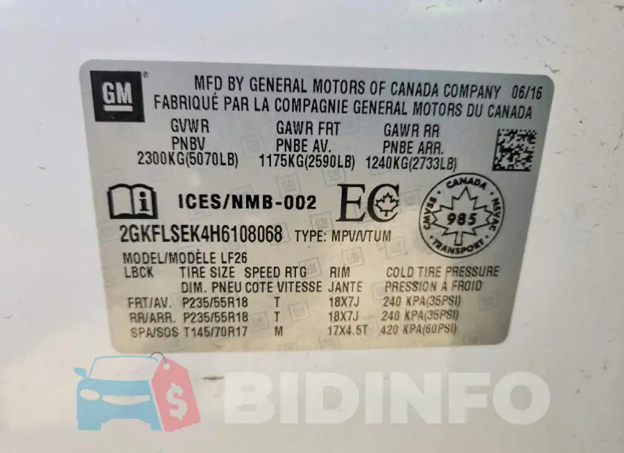 2GKFLSEK4H6108068 Photo# 13