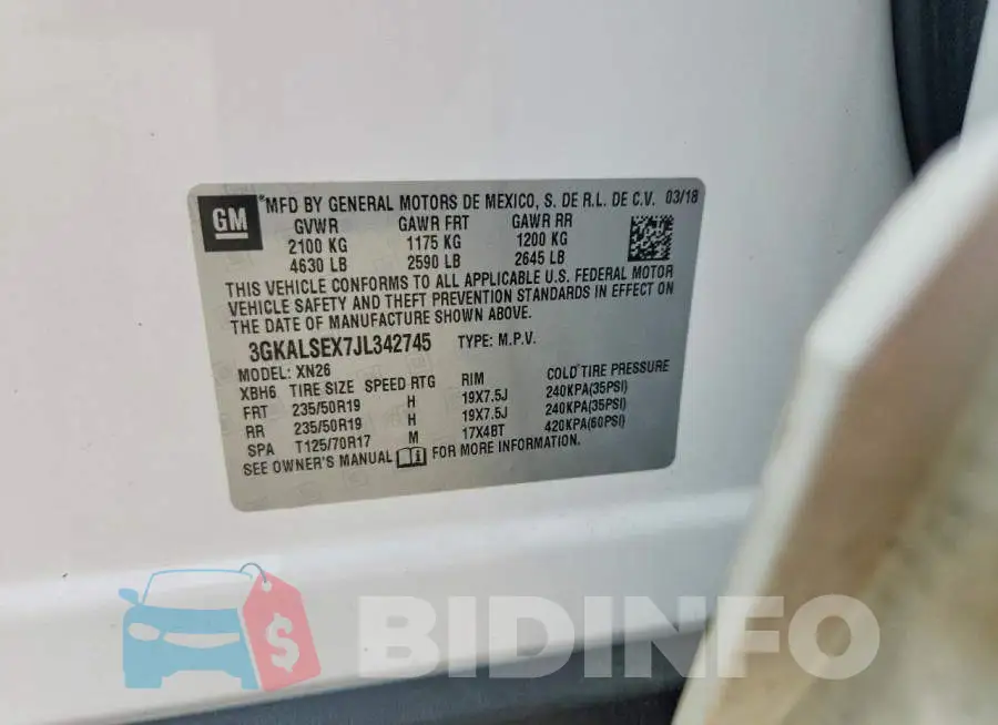 3GKALSEX7JL342745 Photo# 14