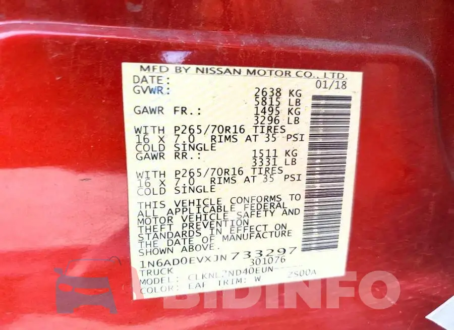 1N6AD0EVXJN733297 Photo# 12