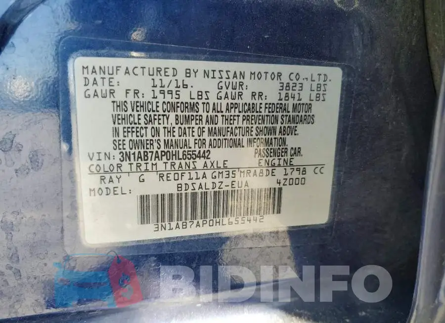 3N1AB7AP0HL655442 Photo# 12