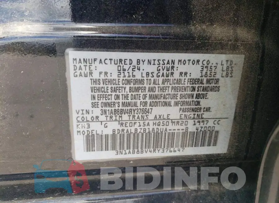 3N1AB8BV4RY376647 Photo# 12