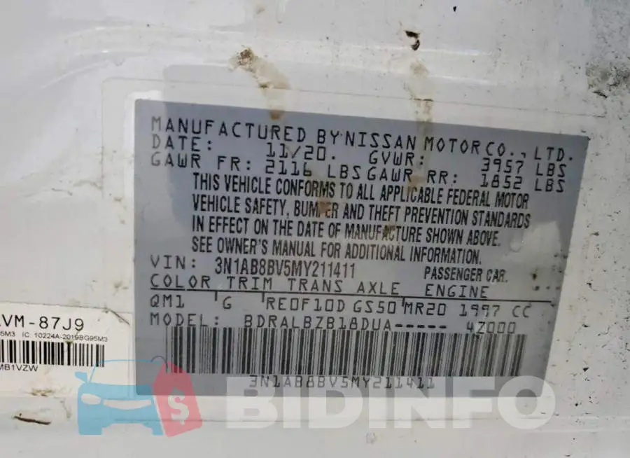 3N1AB8BV5MY211411 Photo# 13