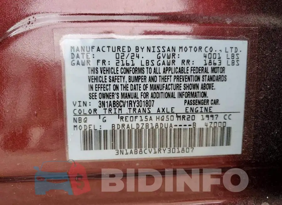 3N1AB8CV1RY301807 Photo# 12