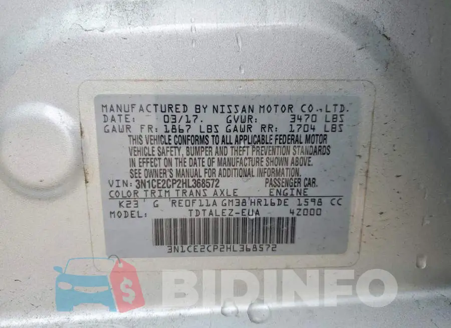 3N1CE2CP2HL368572 Photo# 12