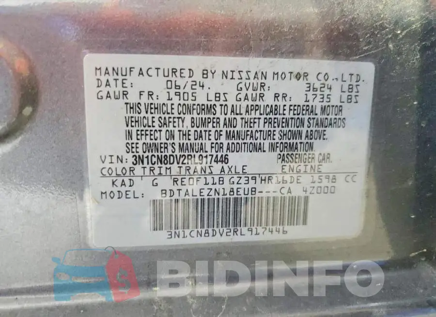 3N1CN8DV2RL917446 Photo# 12