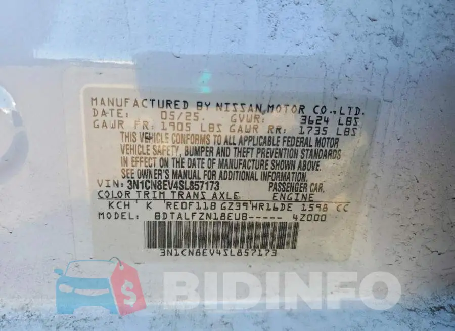 3N1CN8EV4SL857173 Photo# 12