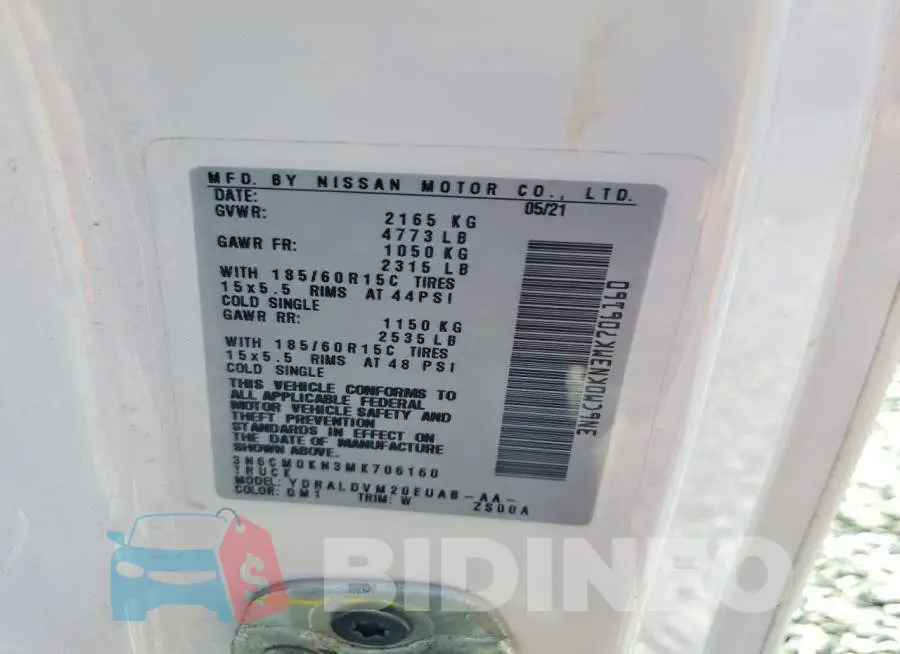 3N6CM0KN3MK706160 Photo# 13