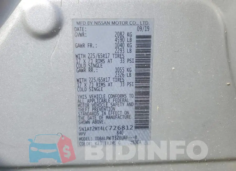 5N1AT2MT4LC726812 Photo# 14