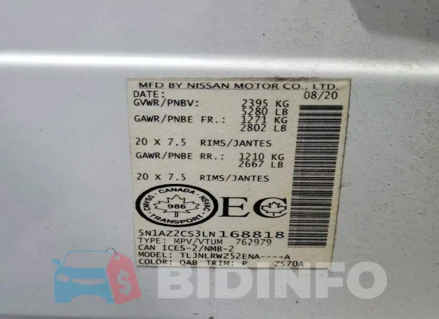 5N1AZ2CS3LN168818 Photo# 14