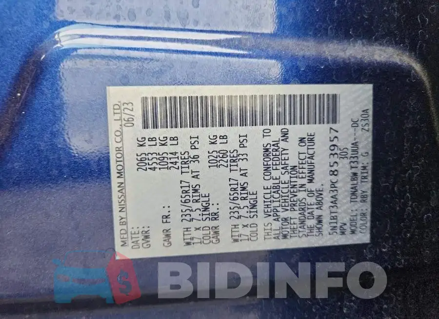 5N1BT3AA3PC853957 Photo# 13
