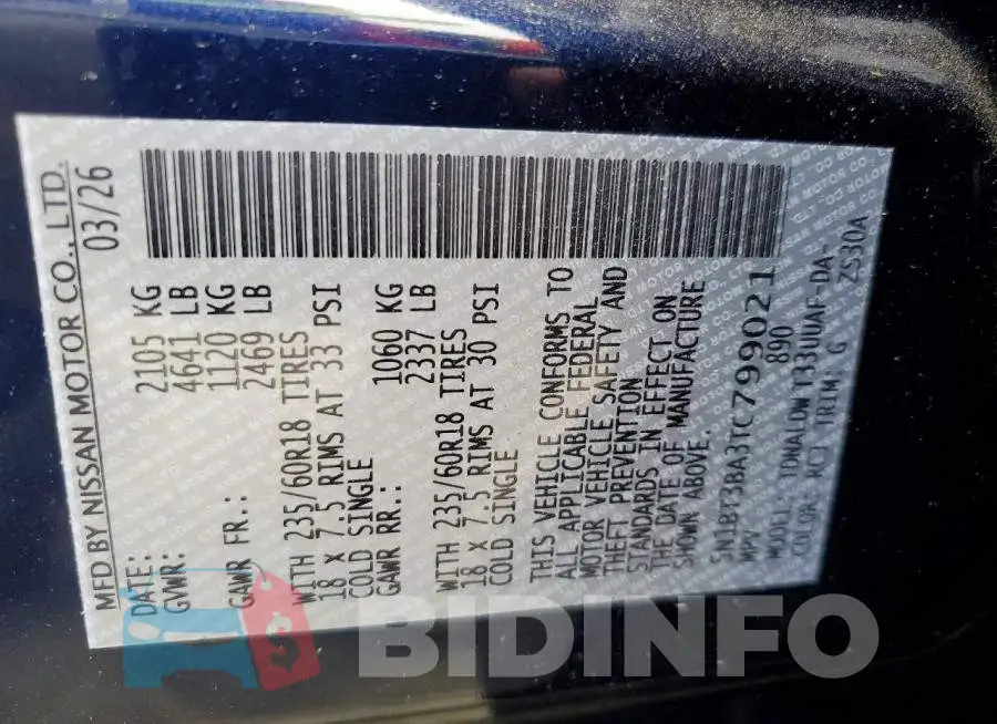 5N1BT3BA3TC799021 Photo# 13