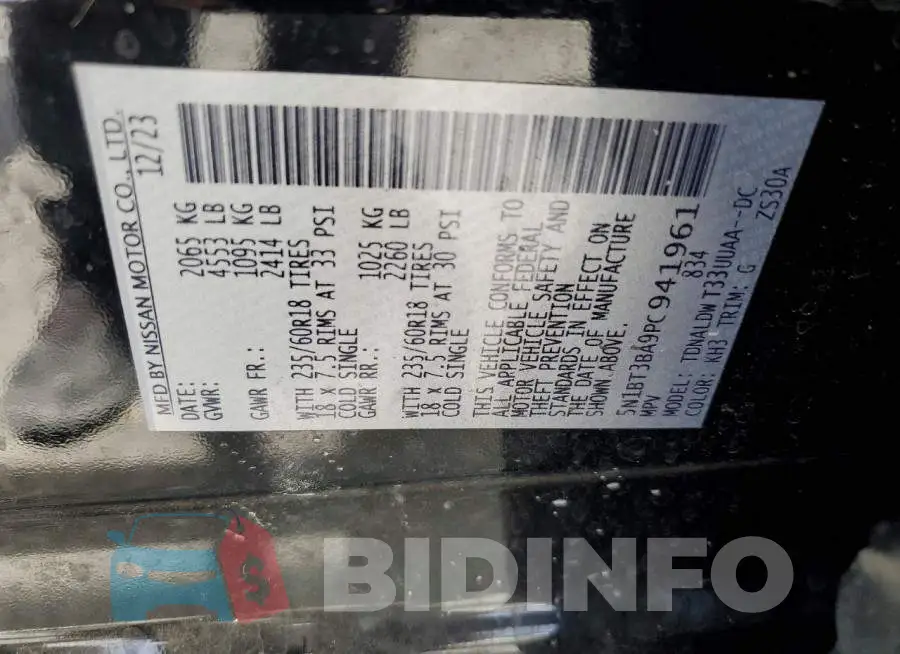 5N1BT3BA9PC941961 Photo# 14