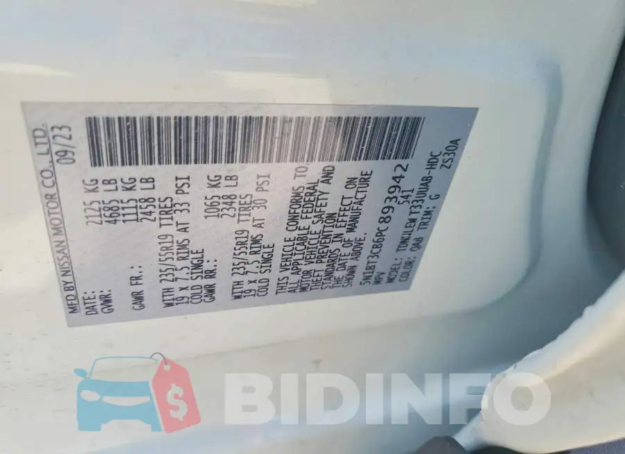 5N1BT3CB6PC893942 Photo# 13