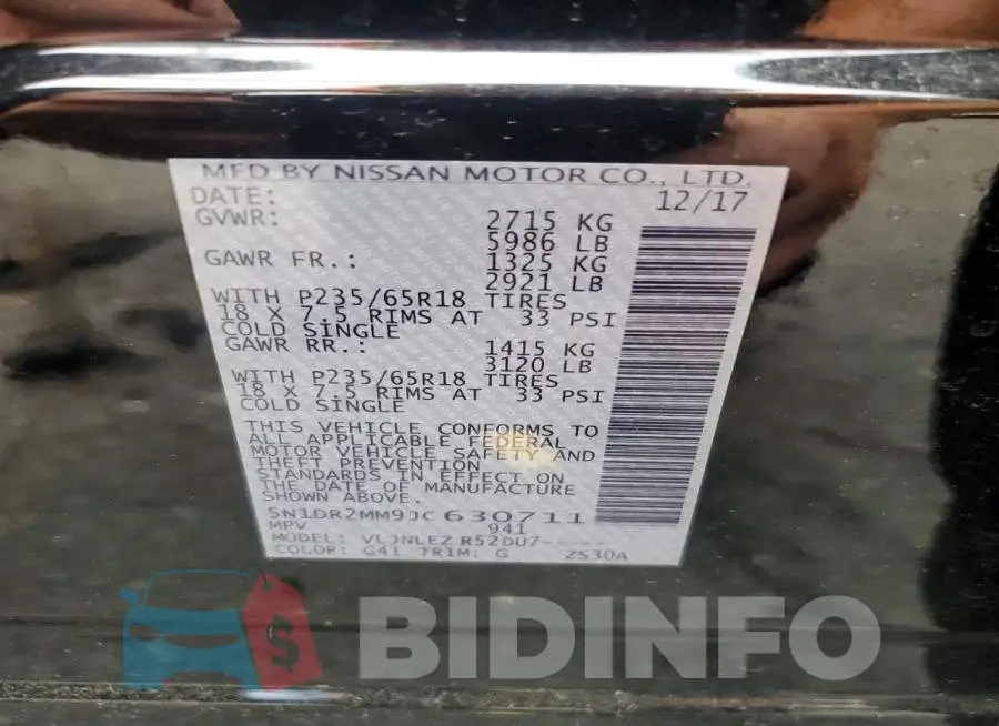 5N1DR2MM9JC630711 Photo# 13