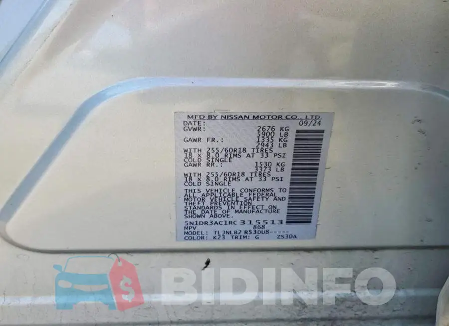 5N1DR3AC1RC315513 Photo# 13