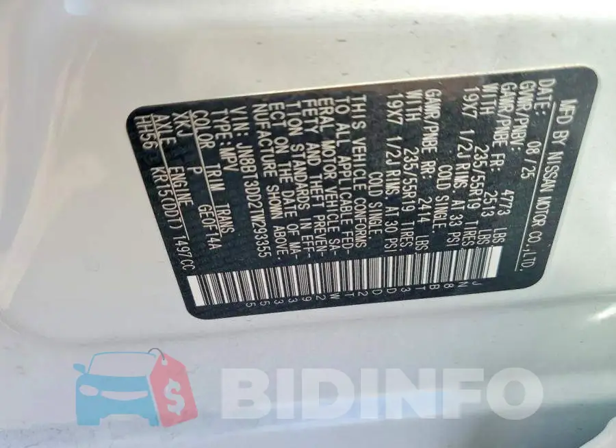 JN8BT3DD2TW293355 Photo# 12