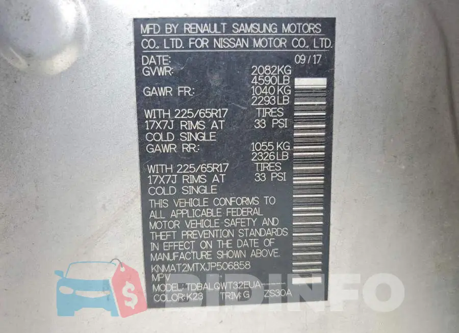 KNMAT2MTXJP506858 Photo# 13