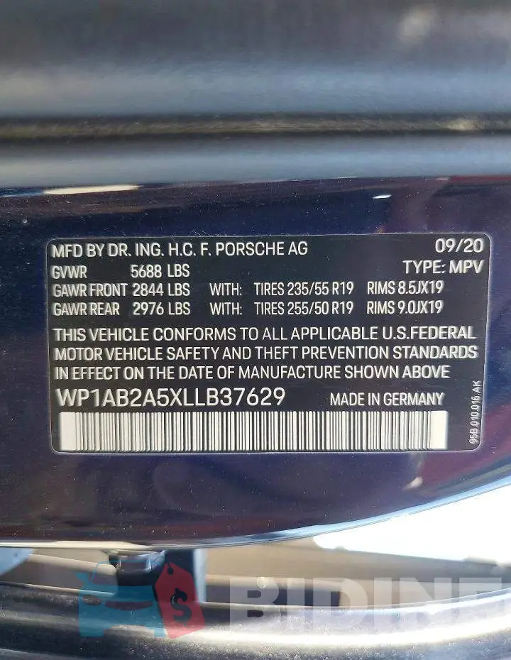 WP1AB2A5XLLB37629 Photo# 14