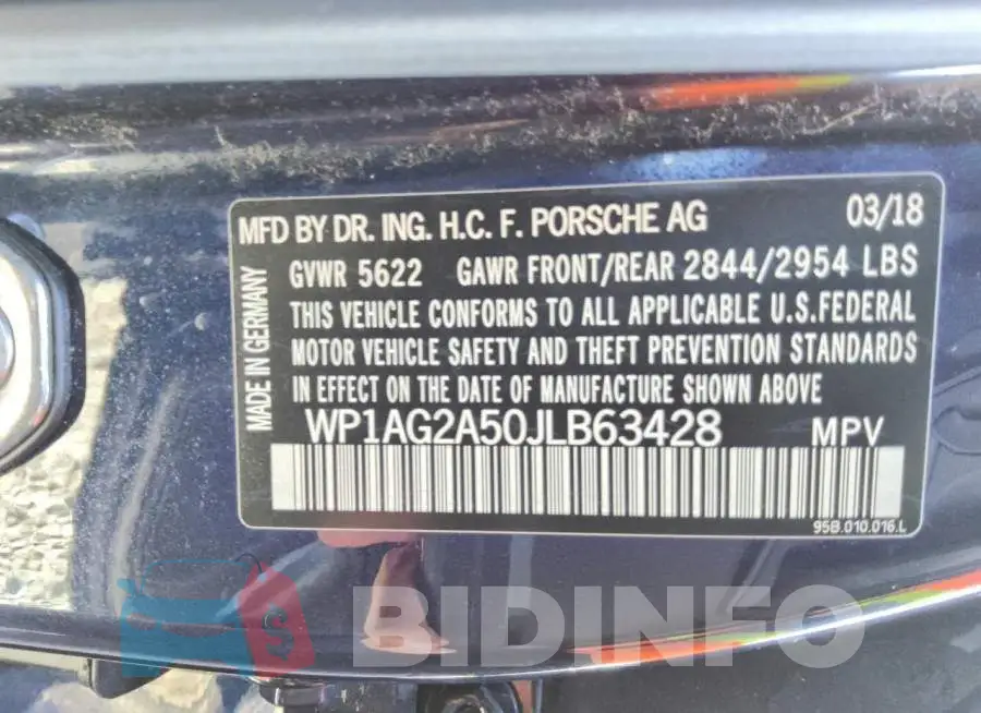WP1AG2A50JLB63428 Photo# 13