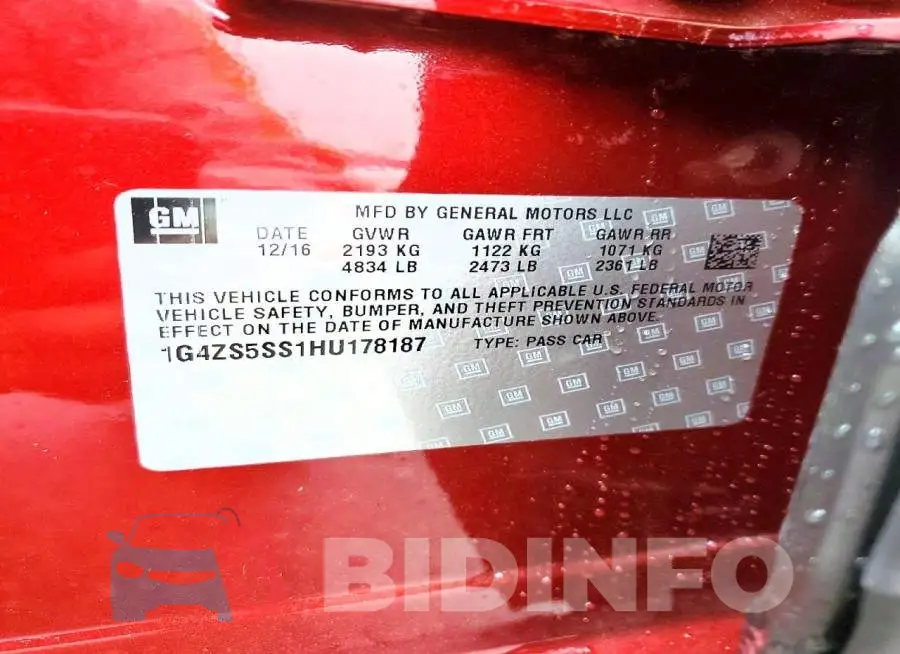 1G4ZS5SS1HU178187 Photo# 12