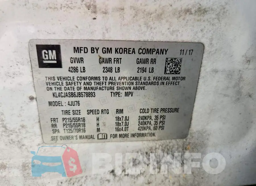 KL4CJASB6JB578893 Photo# 13
