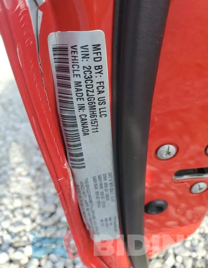 2C3CDZJG6MH615711 Photo# 13