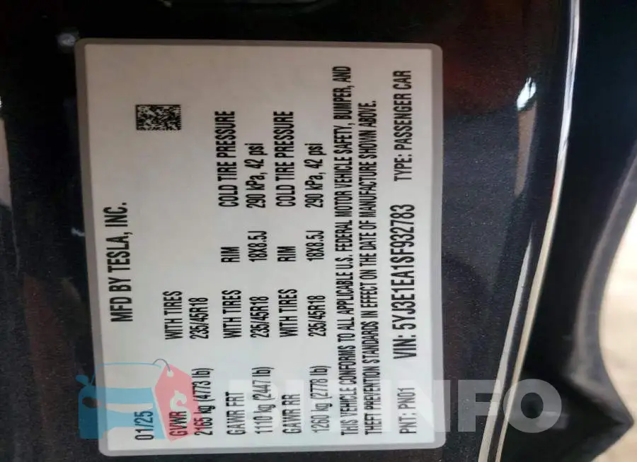 5YJ3E1EA1SF932783 Photo# 12