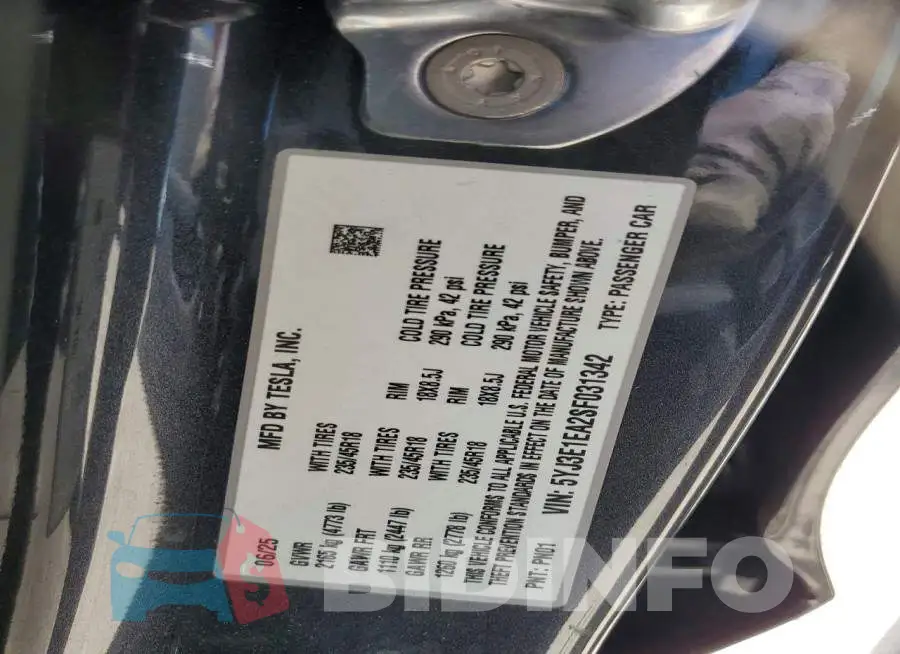 5YJ3E1EA2SF031342 Photo# 13