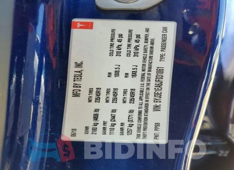 5YJ3E1EA6JF031861 Photo# 13