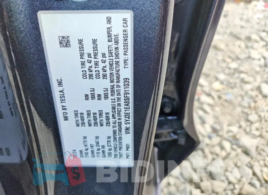 5YJ3E1EA8SF911039 Photo# 12
