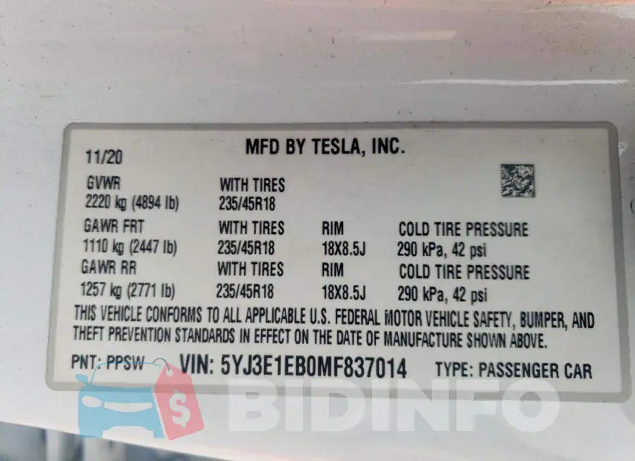 5YJ3E1EB0MF837014 Photo# 12