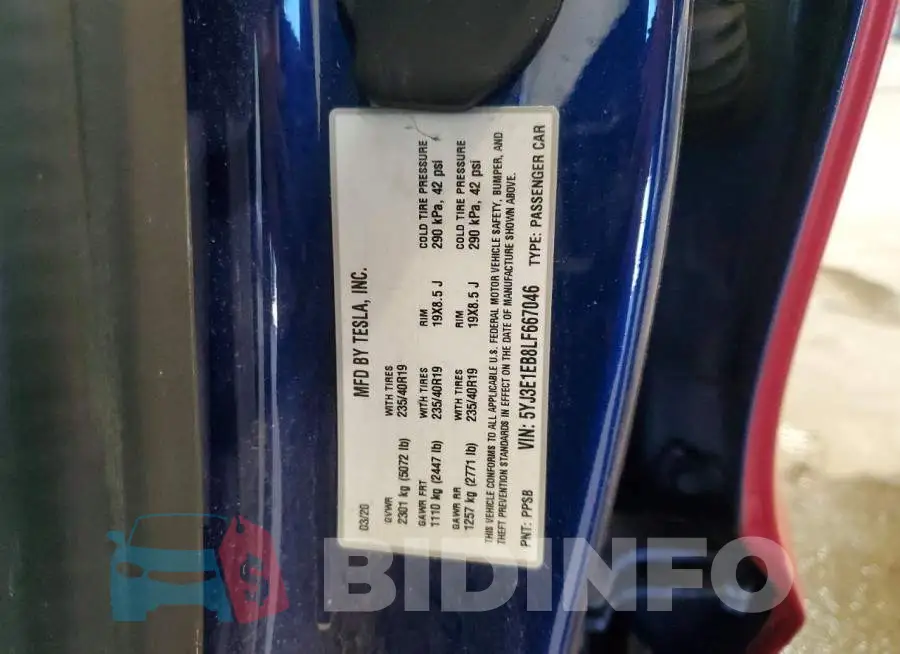 5YJ3E1EB8LF667046 Photo# 13