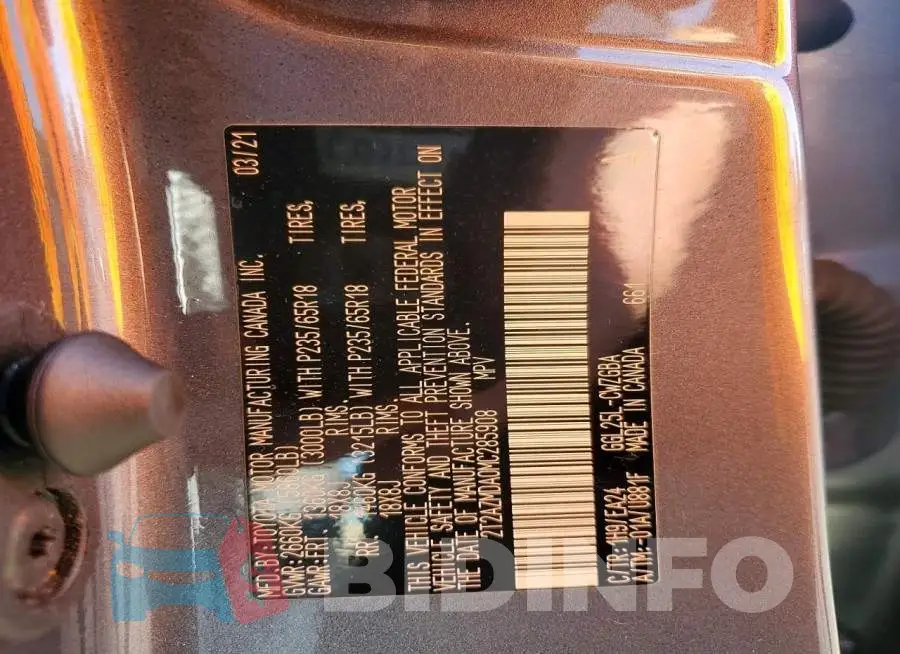 2T2AZMDA0MC285908 Photo# 12