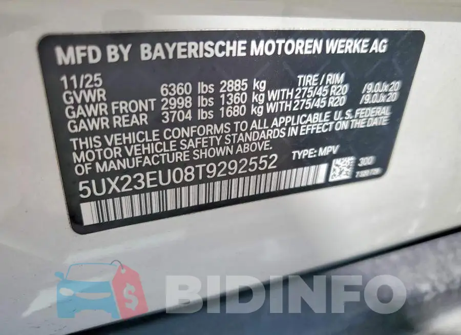 5UX23EU08T9292552 Photo# 13