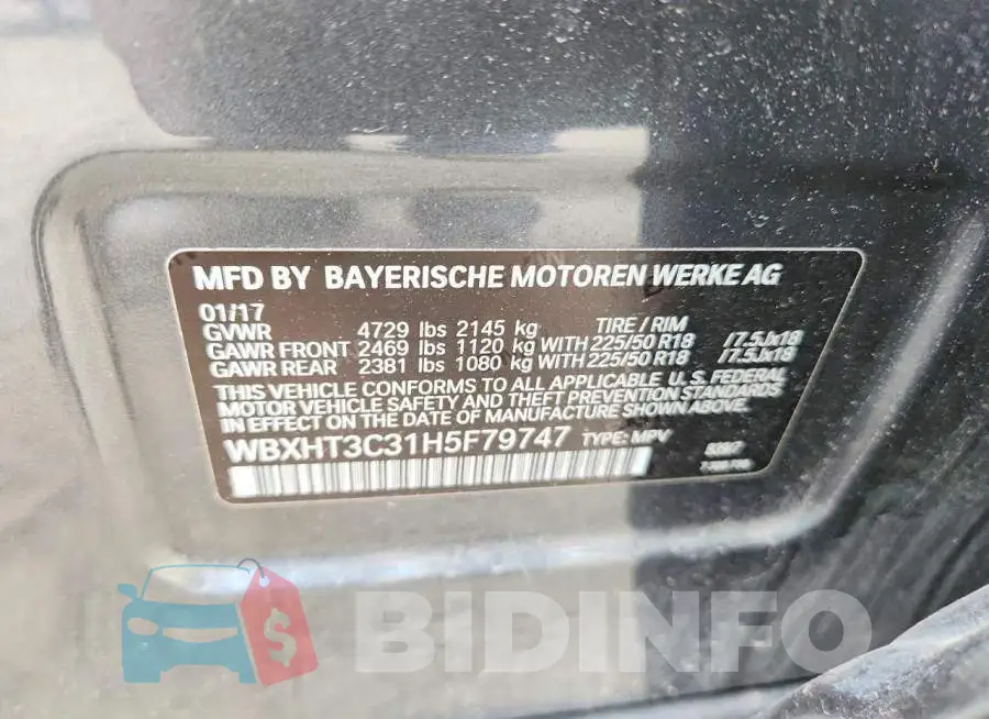 WBXHT3C31H5F79747 Photo# 13