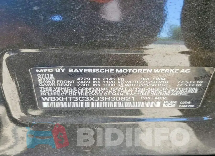 WBXHT3C3XJ3H30621 Photo# 13